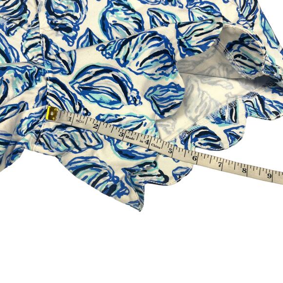 Lilly Pulitzer Buttercup Stretch Short 5" Inseam Seashell Scalloped Hem Womens 0 - Picture 6 of 12